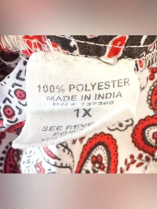 Live 4 Truth Blouse 1X Boho Floral Patchwork Smocked Peplum V Neck Spring Top - Picture 6 of 7